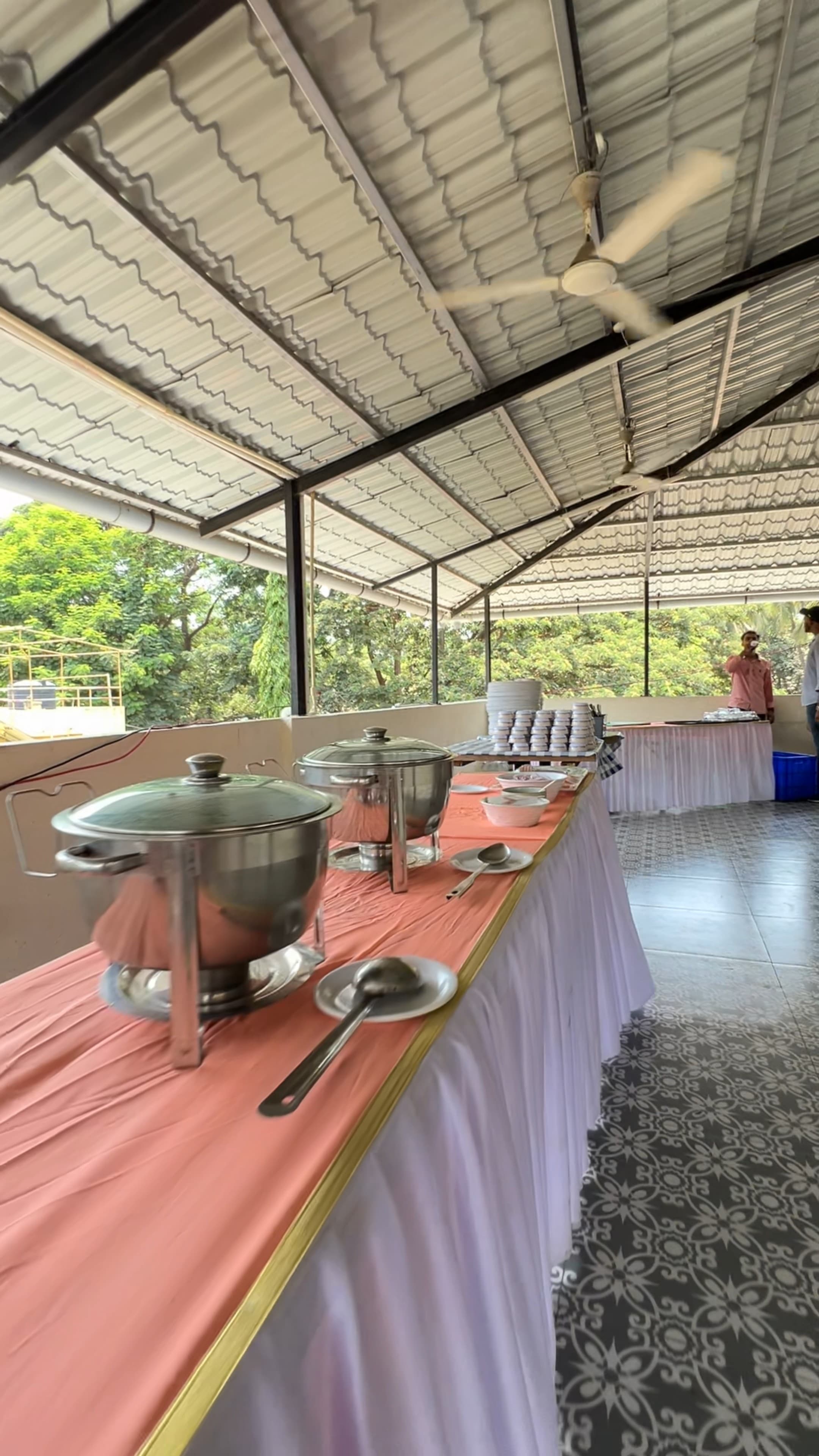 Clean, hygienic indoor buffet dining counter with fresh pure veg dishes